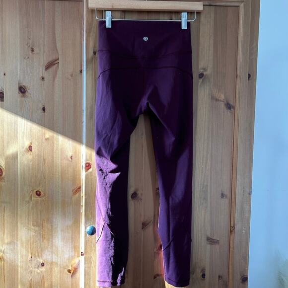 Lululemon In Movement 7/8 Tight Everlux Burgundy Athleisure Gym Workout Size 4 - Picture 8 of 11